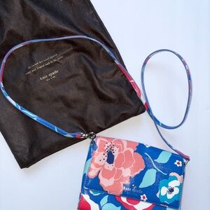 Kate Spade Blue and Pink Floral Crossbody Bag